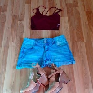 Lace back crop top bralette xs